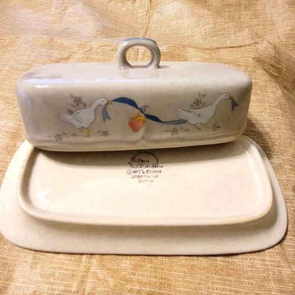 Dining Vtg International China Stoneware Marmalade Goose Pattern